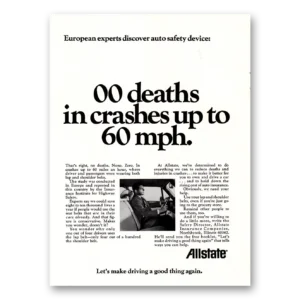 1971 Allstate Insurance Print Ad | 00 Deaths Crashes