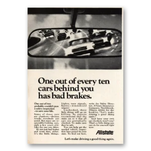 1971 Allstate Insurance Print Ad | Bad Brakes