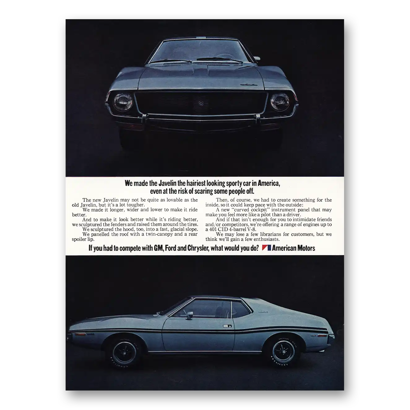 1971 AMC Javelin Print Ad | Hairiest Looking Sporty Car