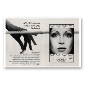 1971 Andrea Eyelashes Print Ad | Droop Proof