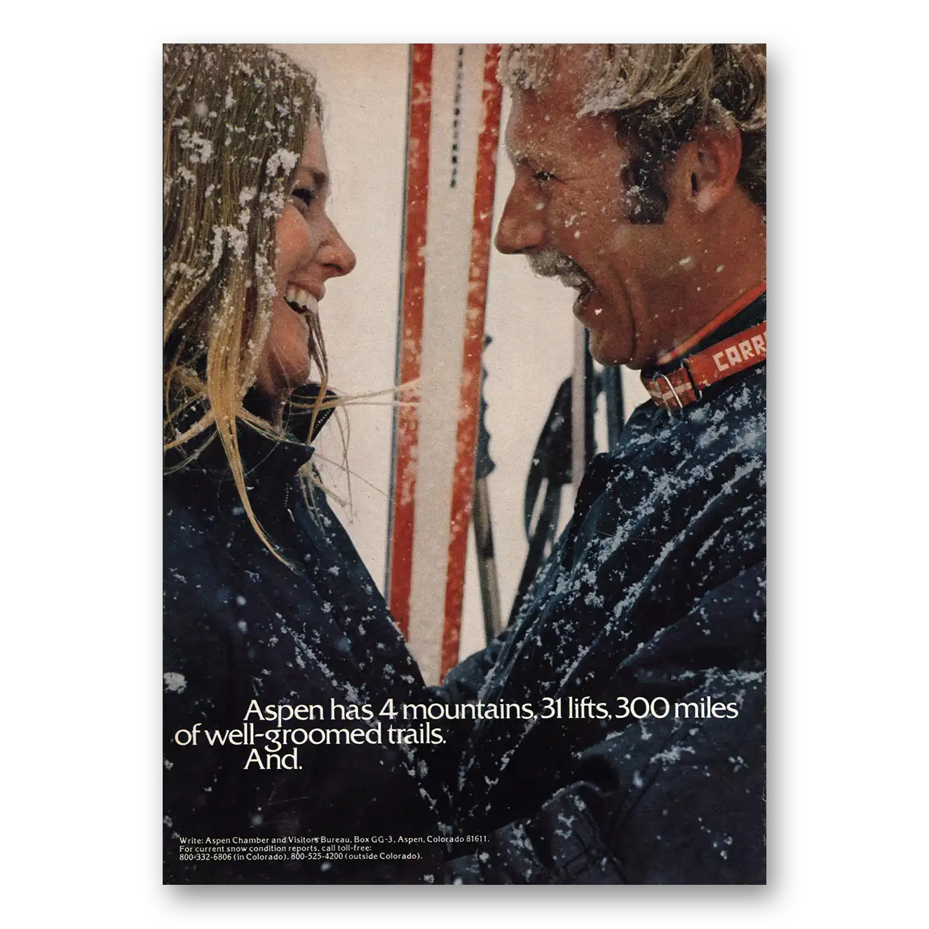 1971 Aspen Colorado Print Ad | 4 Mountains