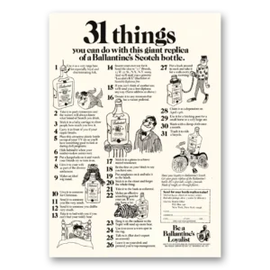 1971 Ballantines Ale Print Ad | Giant Replica