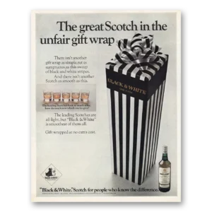 1970 Black and White Scotch Print Ad | Unfair Gift Wrap