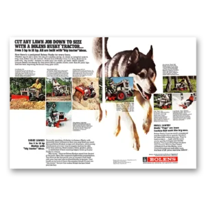 1971 Bolens Husky Tractor Print Ad | Cut Any Lawn
