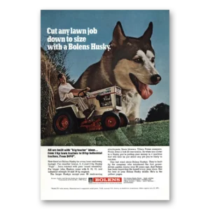 1971 Bolens Husky Tractor Print Ad | Cut Any Lawn