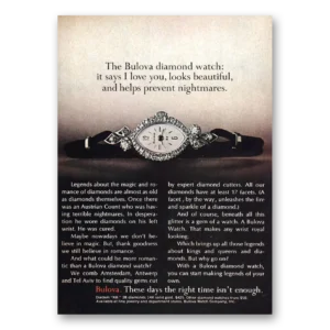 1971 Bulova Watch Print Ad | Diamond Watch