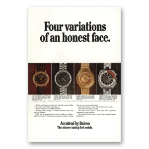 1971 Accutron Watch Print Ad | Honest Face