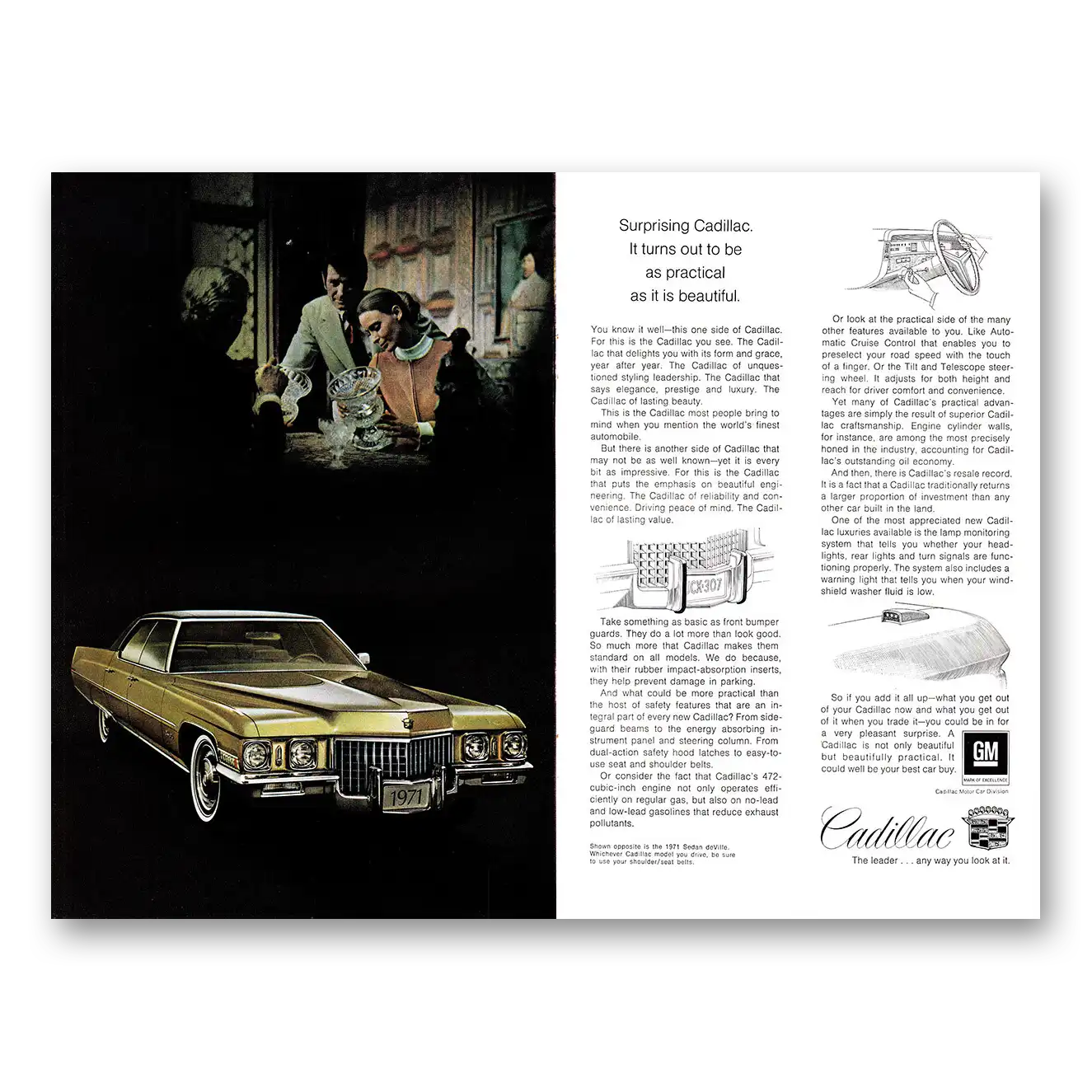 1971 Cadillac DeVille Print Ad | Turns Out