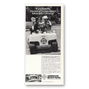 1971 Cerromar Beach Hotel Print Ad | Dorado Beach Golf Cart