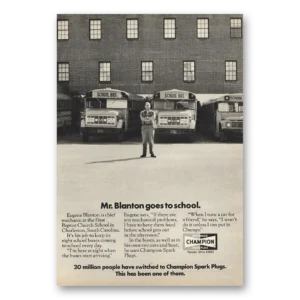 1971 Champion Spark Plugs Print Ad | Mr  Blanton Goes To School