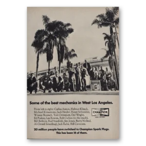1971 Champion Spark Plugs Print Ad | Mechanics West Los Angeles
