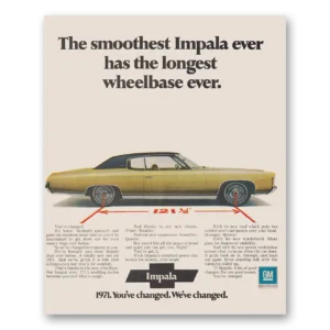 1971 Chevrolet Impala Print Ad | Longest Wheelbase