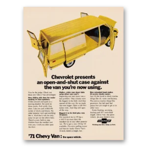 1970 Chevy Van Print Ad | Open Shut Case