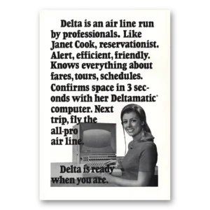 1971 Delta Air Lines Print Ad | Janet Cook