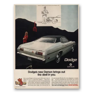 1971 Dodge Demon Print Ad | Brings Out Devil