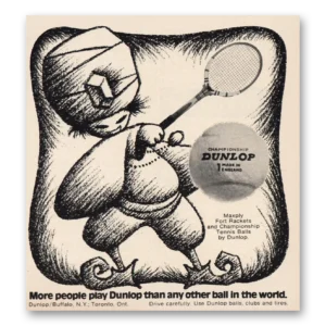 1971 Dunlop Tennis Print Ad | More People Play