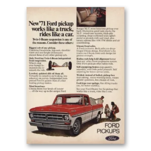 1971 Ford Pickup Print Ad | Works Like Truck