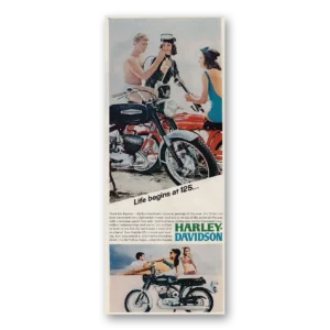 1971 Harley Davidson 125 Print Ad | Life Begins