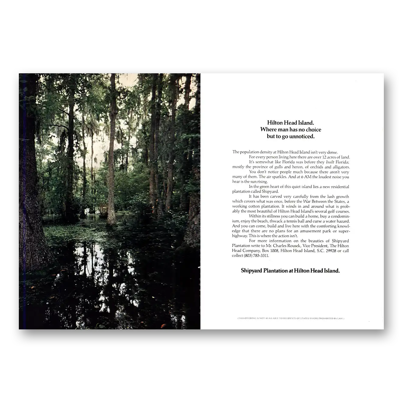 1971 Hilton Head Island Print Ad | Unnoticed