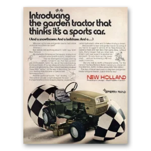 1971 New Holland Tractor Print Ad | Sports Car