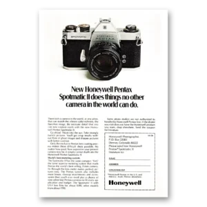 1971 Pentax Spotmatic Camera Print Ad | Other Camera