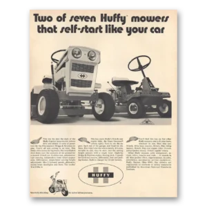 1971 Huffy Lawn Tractor Print Ad | Self Start
