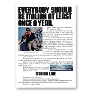 1971 Italian Line Print Ad | Be Italian