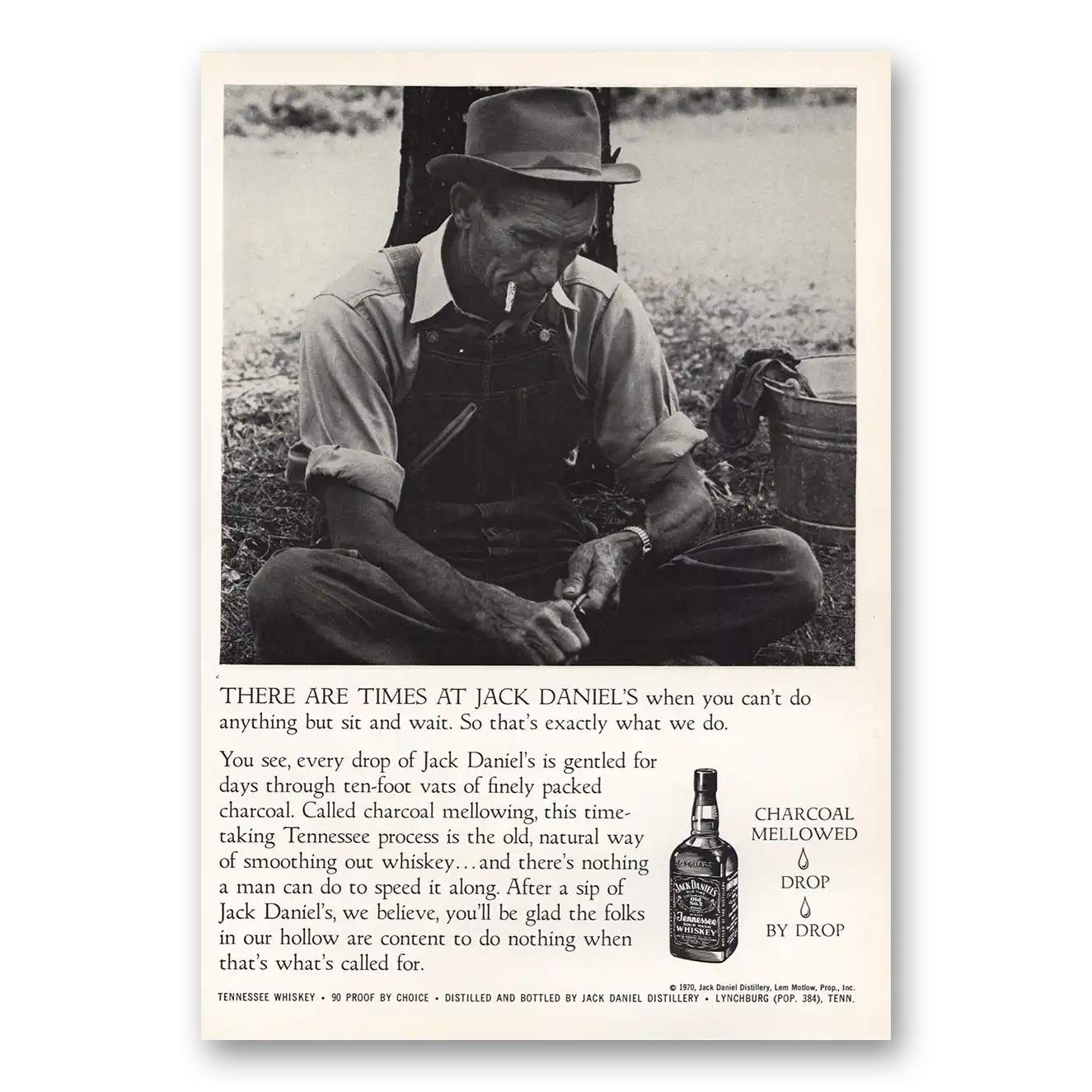 1971 Jack Daniels Print Ad | Cant Do Anything But Sit