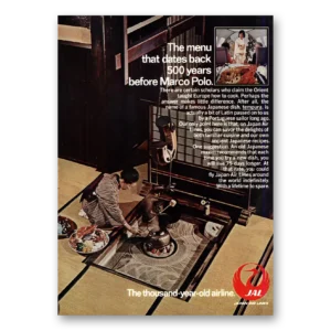 1971 Japan Air Lines Print Ad | Menu 500
