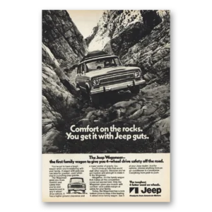 1971 Jeep Wagoneer Print Ad | Comfort On The Rocks
