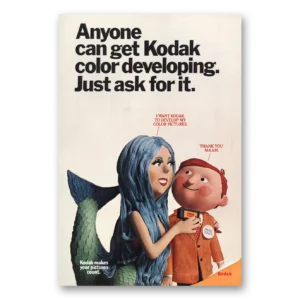 1971 Kodak Film Print Ad | Color Developing Mermaid Color Developing