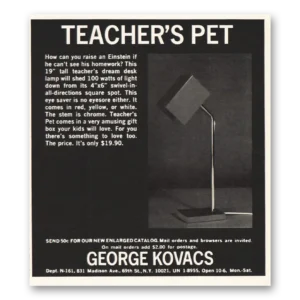 1971 George Kovacs Print Ad | Teachers Pet