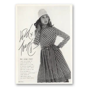 1971 Lord & Taylor Print Ad | Dot Stripe Check