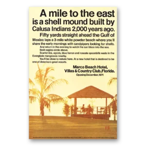 1971 Marco Beach Hotel Print Ad | Mile To The East