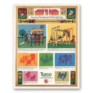 1971 Turco Backyard Play Equipment Print Ad | What To Plant