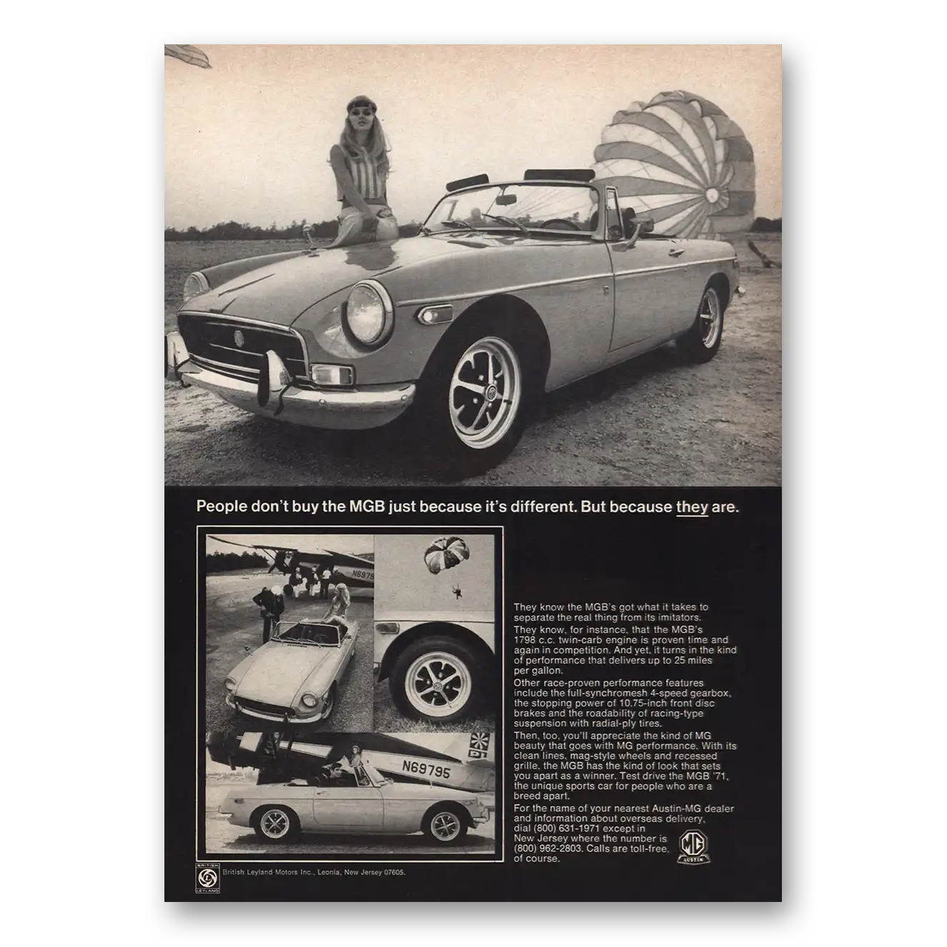 1971 MGB Convertible Print Ad | Different