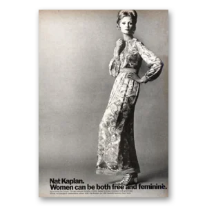 1971 Nat Kaplan Fashion Print Ad | Free Feminine