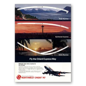1971 Northwest Orient Airlines Print Ad | Polar Northwest Aloha Express