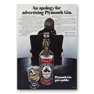1971 Plymouth Gin Print Ad | Apology For Advertising