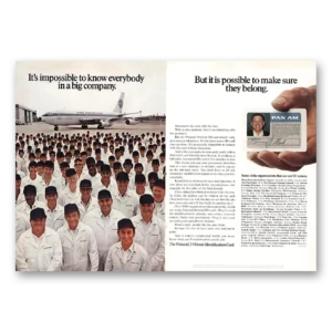 1971 Polaroid Portrait ID Print Ad | Identification Card