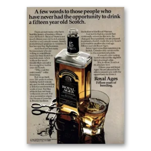 1971 Royal Ages Scotch Print Ad | Few Words