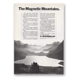 1971 Swissair Print Ad | Magnetic Mountains
