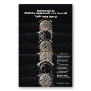 1971 Timex Watch Print Ad | Six Electronic Watches