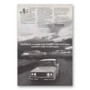 1971 Toyota Corona Print Ad | 234000 Miles