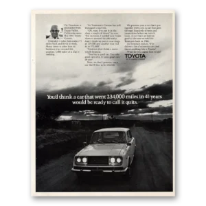 1971 Toyota Corona Print Ad | 234000 Miles