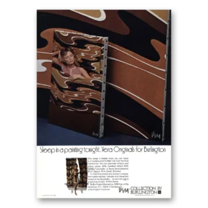 1971 Burlington Domestics Print Ad | Sleep In Painting Vera