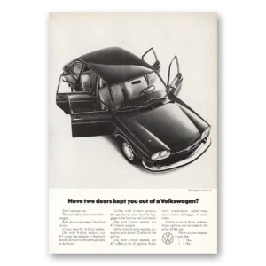 1971 Volkswagen 411 Sedan Print Ad | Have Two Doors Kept You Out