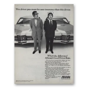 1973 Allstate Insurance Print Ad | Driver Pays More