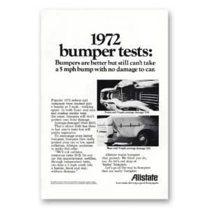 1972 Allstate Insurance Print Ad | Bumper Tests