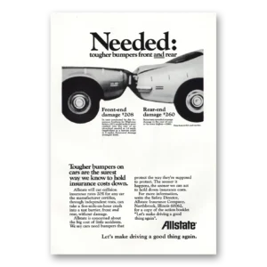 1972 Allstate Insurance Print Ad | Tougher Bumpers